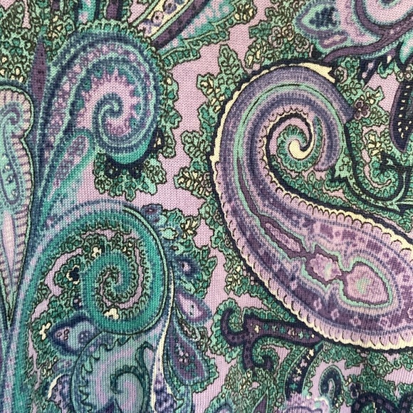 Talbots Paisley Pure Merino Wool Long Sleeve Sweater Cardigan Size Mp NWOT - Picture 5 of 7